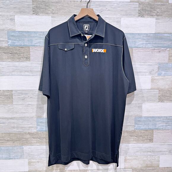 WORX Power Share Tools Employee Golf Tech Polo Shirt Black FootJoy Mens XL - Picture 1 of 6